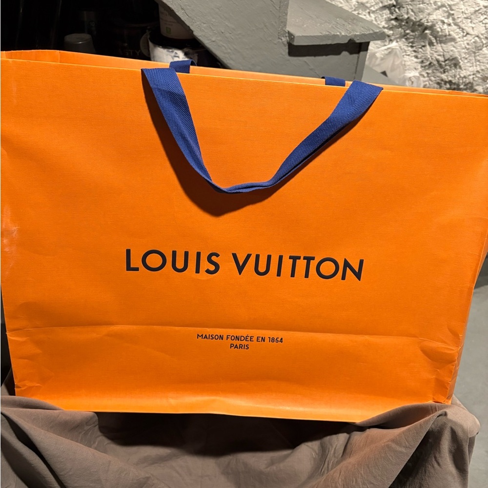 XL Louis Vuitton Orange Shopping Bag/Box/Ribbon